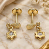 Oro Laminado Stud Earring, Gold Filled Style Star Design, Polished, Golden Finish, 02.09.0164