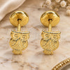 Oro Laminado Stud Earring, Gold Filled Style Owl Design, Polished, Golden Finish, 02.09.0166
