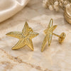 Oro Laminado Stud Earring, Gold Filled Style Star Design, Polished, Golden Finish, 02.09.0169