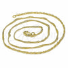 Oro Laminado Basic Necklace, Gold Filled Style Singapore Design, Polished, Golden Finish, 04.09.0169.18 (18 Inches Length)