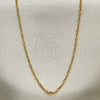 Oro Laminado Basic Necklace, Gold Filled Style Singapore Design, Golden Finish, 04.09.0169.20