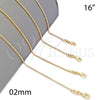Oro Laminado Basic Necklace, Gold Filled Style Rolo Design, Polished, Golden Finish, 04.09.0170.1.16 (16 Inches Length)