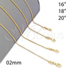 Oro Laminado Basic Necklace, Gold Filled Style Rolo Design, Polished, Golden Finish, 04.09.0170.1.16 (16 Inches Length)