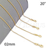 Oro Laminado Basic Necklace, Gold Filled Style Rolo Design, Polished, Golden Finish, 04.09.0170.1.20 (20 Inches Length)