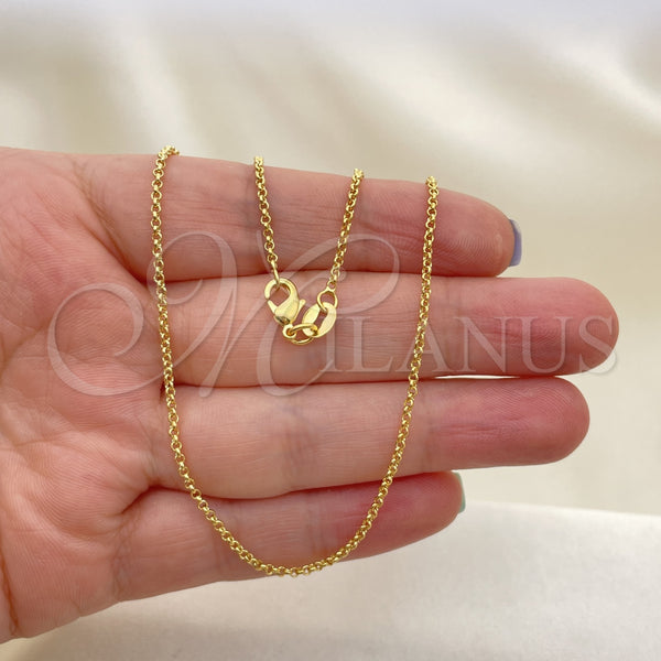 Gold Filled Necklace — Basic Necklace Rolo Design Polished 04.09. 20 Inches — main product view — SKU 124848 | Oro Laminado collar — básico Necklace Rolo diseño pulido 04.09. 20 Inches — SKU 124848