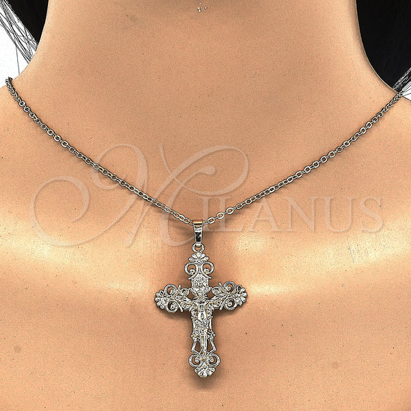 Gold Filled Pendant — Religious Pendant Crucifix Design Polished 05. — alternate product view — SKU 124855 | Oro Laminado dije — Religious Pendant Crucifix diseño pulido 05. — SKU 124855
