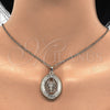 Oro Laminado Fancy Pendant, Gold Filled Style with White Crystal, Polished, Golden Finish, 05.213.0038