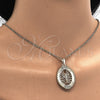 Oro Laminado Fancy Pendant, Gold Filled Style with White Crystal, Polished, Golden Finish, 05.213.0038