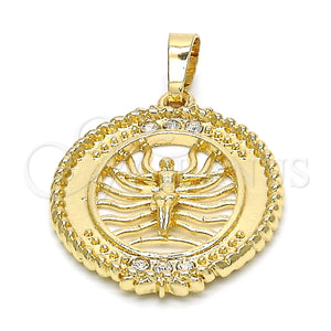 Gold Filled Pendant — Fancy Pendant with White Crystal Polished 05. — main product view — SKU 124860 | Oro Laminado dije — elegante Pendant with cristal blanco pulido 05. — SKU 124860