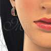 Oro Laminado Huggie Hoop, Gold Filled Style with Garnet and White Cubic Zirconia, Polished, Golden Finish, 02.316.0028.15