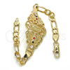 Oro Laminado Fancy Bracelet, Gold Filled Style Guadalupe and Butterfly Design, with Multicolor Crystal, Polished, Golden Finish, 03.253.0027.1.07 (05 MM Thickness, 7 Inches Length)