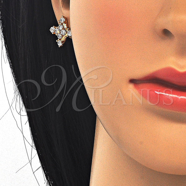 Gold Filled Ring — Stud Earring with White Cubic Zirconia Polished 02. — alternate product view — SKU 124953 | Oro Laminado anillo — Stud Earring with blanco Cubic Zirconia pulido 02. — SKU 124953