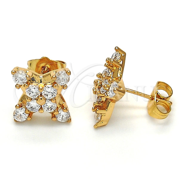 Gold Filled Ring — Stud Earring with White Cubic Zirconia Polished 02. — main product view — SKU 124953 | Oro Laminado anillo — Stud Earring with blanco Cubic Zirconia pulido 02. — SKU 124953