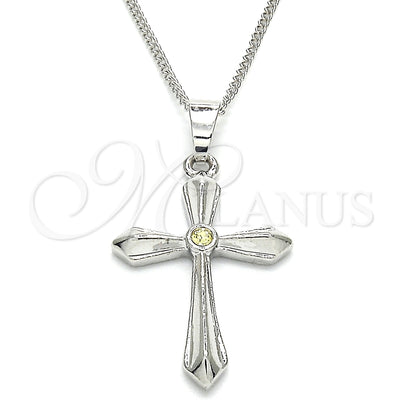 Rhodium Gold-Filled Cross Necklace 04.94.0013.1.18 — main product image — SKU 124980 | Collar de Oro Laminado con Rodio 04.94.0013.1.18 — imagen principal del producto — SKU 124980