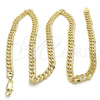 Oro Laminado Basic Necklace, Gold Filled Style Pave Cuban Design, Polished, Golden Finish, 04.213.0155.24 (06 MM Thickness, 24 Inches Length)