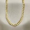 Oro Laminado Basic Necklace, Gold Filled Style Pave Cuban Design, Polished, Golden Finish, 04.213.0155.24 (06 MM Thickness, 24 Inches Length)
