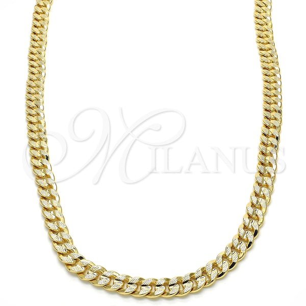 Gold Filled Necklace — Basic Necklace Pave Cuban Design Polished 04. 06 — main product view — SKU 124985 | Oro Laminado collar — básico Necklace Pave Cuban diseño pulido 04. 06 — SKU 124985