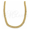 Oro Laminado Basic Necklace, Gold Filled Style Pave Cuban Design, Polished, Golden Finish, 04.213.0155.24 (06 MM Thickness, 24 Inches Length)