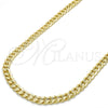 Oro Laminado Basic Necklace, Gold Filled Style Concave Cuban Design, Polished, Golden Finish, 04.213.0159.24 (07 MM Thickness, 24 Inches Length)