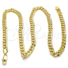 Oro Laminado Basic Necklace, Gold Filled Style Concave Cuban Design, Polished, Golden Finish, 04.213.0159.24 (07 MM Thickness, 24 Inches Length)