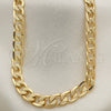 Oro Laminado Basic Necklace, Gold Filled Style Pave Cuban Design, Polished, Golden Finish, 04.213.0160.24 (07 MM Thickness, 24 Inches Length)