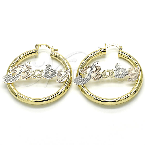 Gold Filled Hoop Earrings — Medium Hoop Polished Tricolor 02.63. — main product view — SKU 125001 | Oro Laminado aretes de aro — Medium Hoop pulido Tricolor 02.63. — SKU 125001