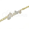 Oro Laminado Fancy Bracelet, Gold Filled Style Nameplate Design, Polished, Tricolor, 03.63.1965.1.08 (04 MM for wholesale, additional product view 4