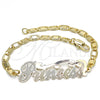 Dorado Oro Laminado Pulsera, vista 6 de la galería del producto por Mayoreo, vista adicional 6 del producto