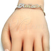 Oro Laminado Fancy Bracelet, Gold Filled Style Nameplate Design, Polished, Tricolor, 03.63.1967.1.08 (04 MM for wholesale, additional product view 3