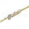 Oro Laminado Fancy Bracelet, Gold Filled Style Nameplate Design, Polished, Tricolor, 03.63.1967.1.08 (04 MM for wholesale, additional product view 4