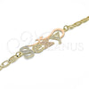 Oro Laminado Fancy Bracelet, Gold Filled Style Nameplate Design, Polished, Tricolor, 03.63.1970.1.08 (04 MM for wholesale, additional product view 4