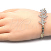 Oro Laminado Fancy Bracelet, Gold Filled Style Nameplate Design, Polished, Tricolor, 03.63.1979.1.08 (04 MM Thickness, 8 Inches Length)