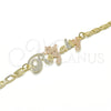 Oro Laminado Fancy Bracelet, Gold Filled Style Nameplate Design, Polished, Tricolor, 03.63.1979.1.08 (04 MM for wholesale, additional product view 4