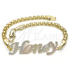 Oro Laminado Fancy Bracelet, Gold Filled Style Polished, Tricolor, 03.63.1971.1.08 (04 MM Thickness, 8 Inches Length)
