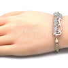 Oro Laminado Fancy Bracelet, Gold Filled Style Nameplate Design, Polished, Tricolor, 03.63.1973.1.08 (04 MM Thickness, 8 Inches Length)