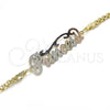 Oro Laminado Fancy Bracelet, Gold Filled Style Nameplate Design, Polished, Tricolor, 03.63.1973.1.08 (04 MM Thickness, 8 Inches Length)