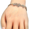 Oro Laminado Fancy Bracelet, Gold Filled Style Nameplate Design, Polished, Tricolor, 03.63.1974.1.08 (04 MM for wholesale, additional product view 3