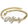 Oro Laminado Fancy Bracelet, Gold Filled Style Nameplate Design, Polished, Tricolor, 03.63.1974.1.08 (04 MM for wholesale, additional product view 6