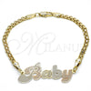 Dorado Oro Laminado Pulsera, vista principal del producto por Mayoreo, vista principal del producto