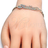 Oro Laminado Fancy Bracelet, Gold Filled Style Nameplate Design, Polished, Tricolor, 03.63.1978.1.08 (04 MM Thickness, 8 Inches Length)