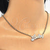 Oro Laminado Pendant Necklace, Gold Filled Style Nameplate Design, Polished, Tricolor, 04.63.1384.1.18 (03 MM Thickness, 18 Inches Length)