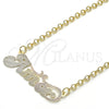 Oro Laminado Pendant Necklace, Gold Filled Style Nameplate Design, Polished, Tricolor, 04.63.1387.1.18 (04 MM Thickness, 18 Inches Length)