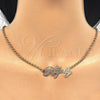 Oro Laminado Pendant Necklace, Gold Filled Style Nameplate Design, Polished, Tricolor, 04.63.1388.1.18 (03 MM Thickness, 18 Inches Length)