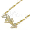 Oro Laminado Pendant Necklace, Gold Filled Style Nameplate Design, Polished, Tricolor, 04.63.1388.1.18 (03 MM Thickness, 18 Inches Length)