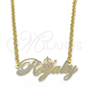 Gold Filled Necklace — Pendant Necklace Nameplate Design Polished Tricolor 04.63. 03 — main product view — SKU 125023 | Oro Laminado collar — Pendant Necklace Nameplate diseño pulido Tricolor 04.63. 03 — SKU 125023