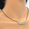 Oro Laminado Pendant Necklace, Gold Filled Style Nameplate Design, Polished, Tricolor, 04.63.1389.1.18 (03 MM Thickness, 18 Inches Length)