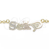 Oro Laminado Pendant Necklace, Gold Filled Style Nameplate Design, Polished, Tricolor, 04.63.1389.1.18 (03 MM Thickness, 18 Inches Length)