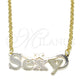 Oro Laminado Pendant Necklace, Gold Filled Style Nameplate Design, Polished, Tricolor, 04.63.1389.1.18 (03 MM Thickness, 18 Inches Length)