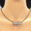 Oro Laminado Pendant Necklace, Gold Filled Style Nameplate Design, Polished, Tricolor, 04.63.1390.1.18 (03 MM Thickness, 18 Inches Length)