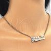 Oro Laminado Pendant Necklace, Gold Filled Style Nameplate Design, Polished, Tricolor, 04.63.1390.1.18 (03 MM Thickness, 18 Inches Length)